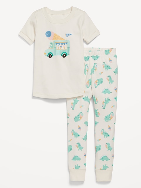 Snug-Fit Graphic Pajama Set for Toddler & Baby - Dino