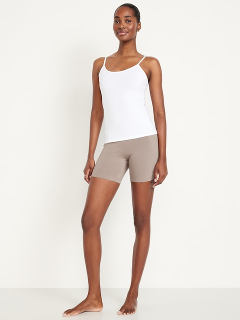 High-Waisted Jersey Biker Shorts -- 6-inch inseam