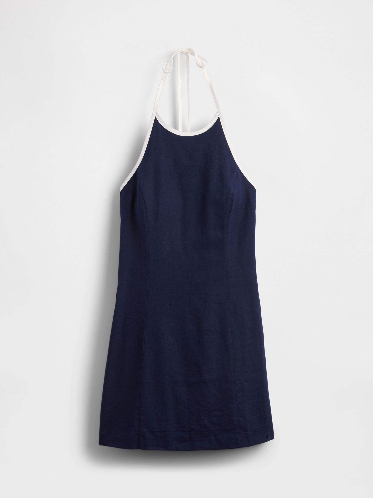Linen-Blend Halter Mini Dress