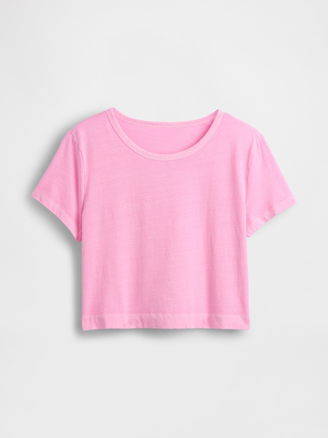 オーガニックコットン ヴィンテージソフト クロップドTシャツ-3
