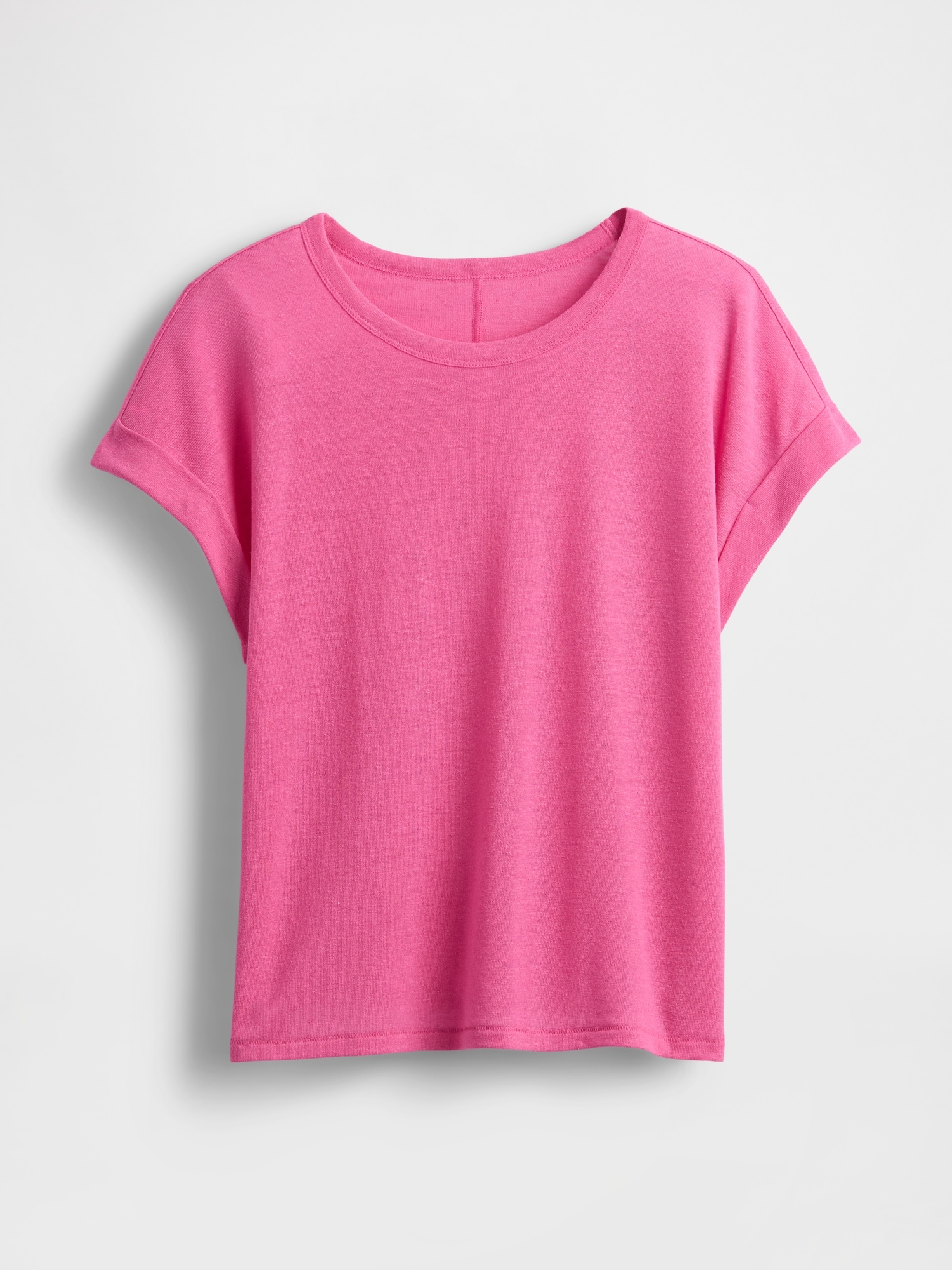 リネンブレンド ロールカフ Tシャツ-3