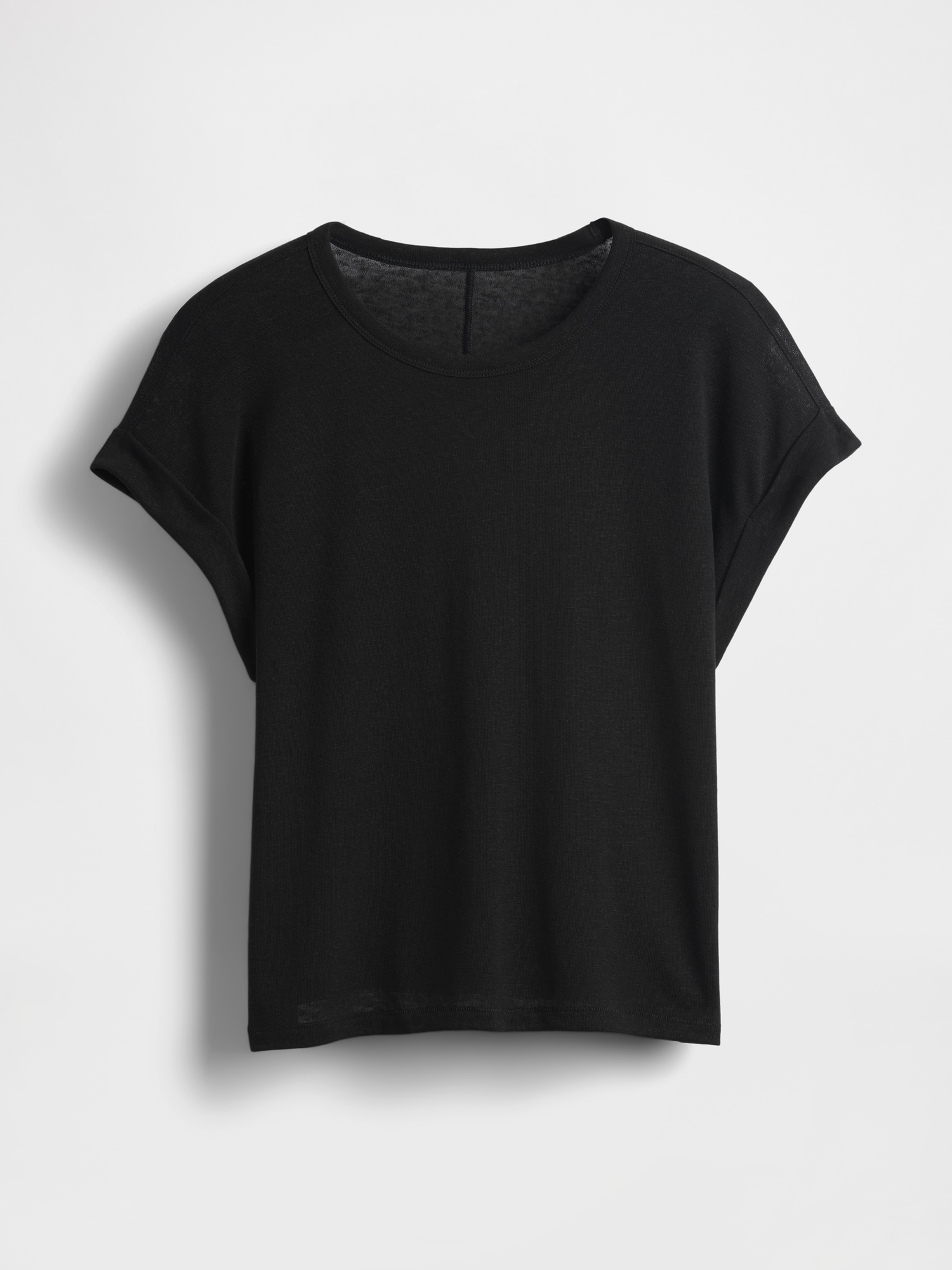 リネンブレンド ロールカフ Tシャツ-3