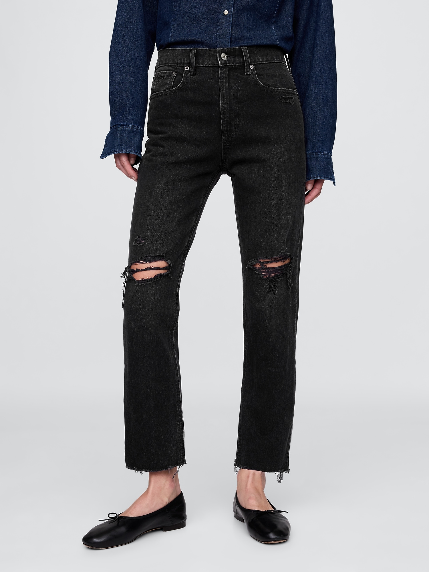 High Rise Cheeky Straight Jeans