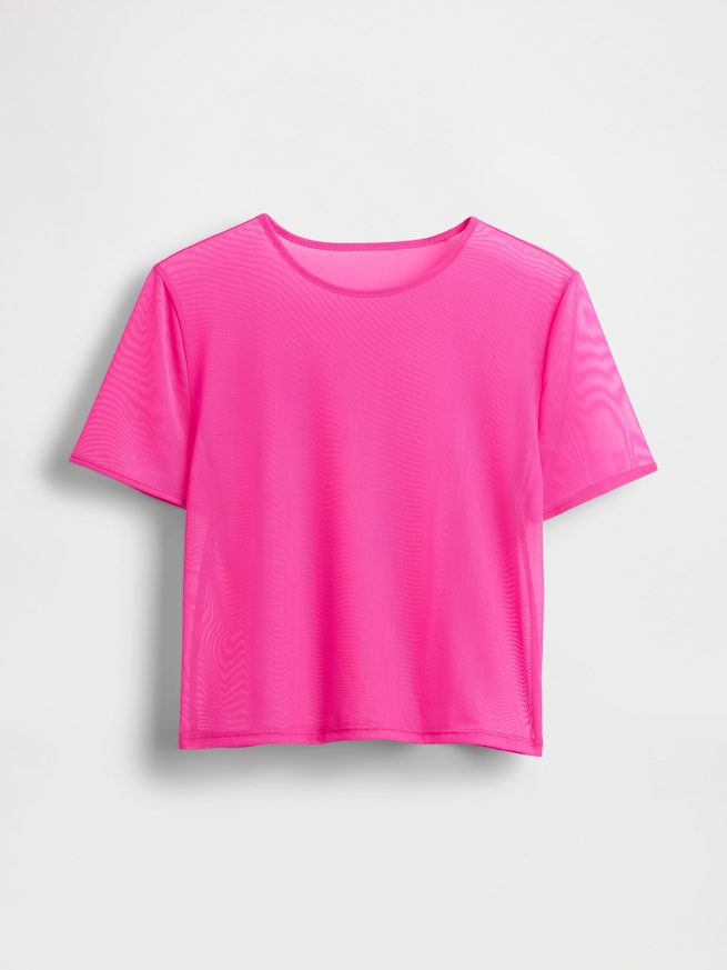 メッシュ クロップドTシャツ-4