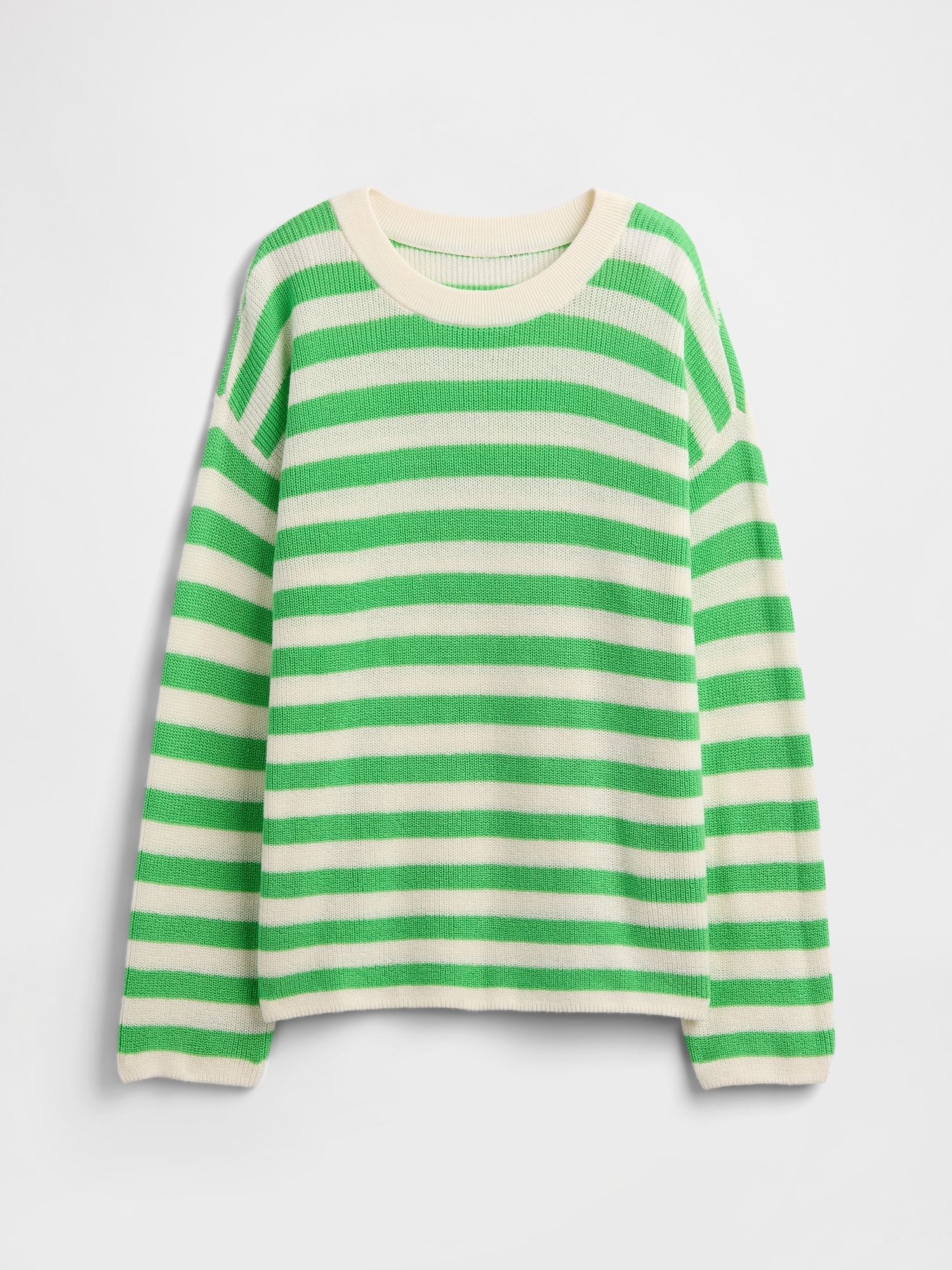 Oversized Stripe Crewneck Sweater