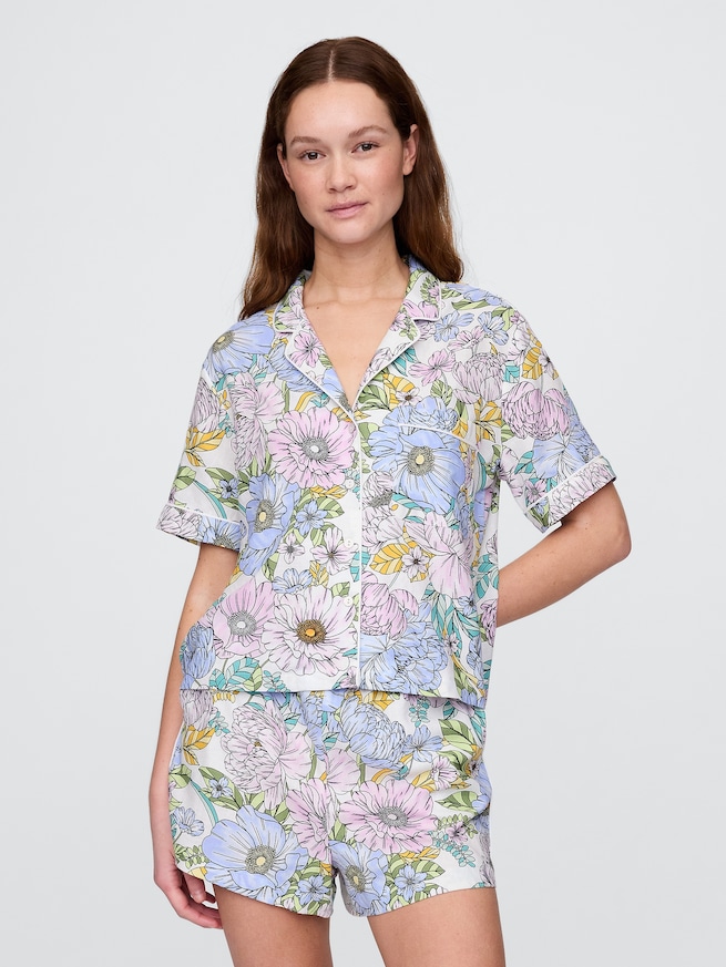 リネン混パジャマシャツ-0