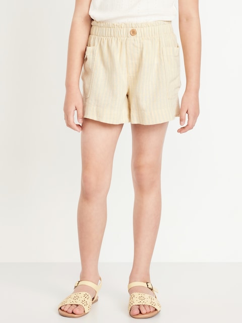 Printed Linen-Blend Utility Shorts for Girls