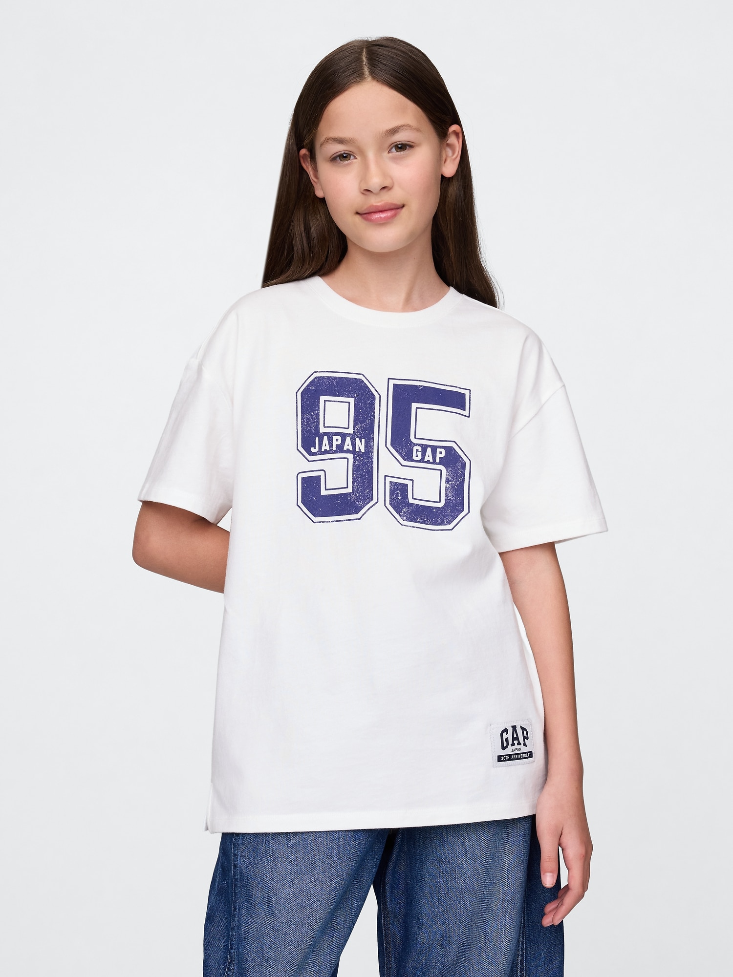 30th アニバーサリー オーバーサイズ GAPロゴ チュニックTシャツ (キッズ)-0