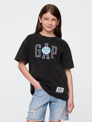 30th アニバーサリー オーバーサイズ GAPロゴ チュニックTシャツ (キッズ)