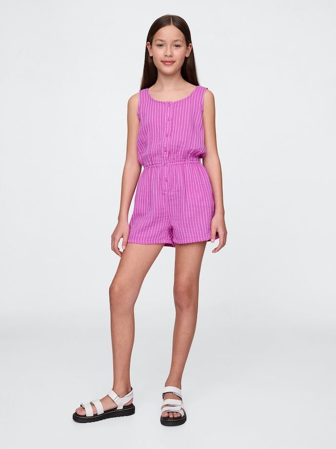 クリンクルガーゼ ロンパース (キッズ)-0