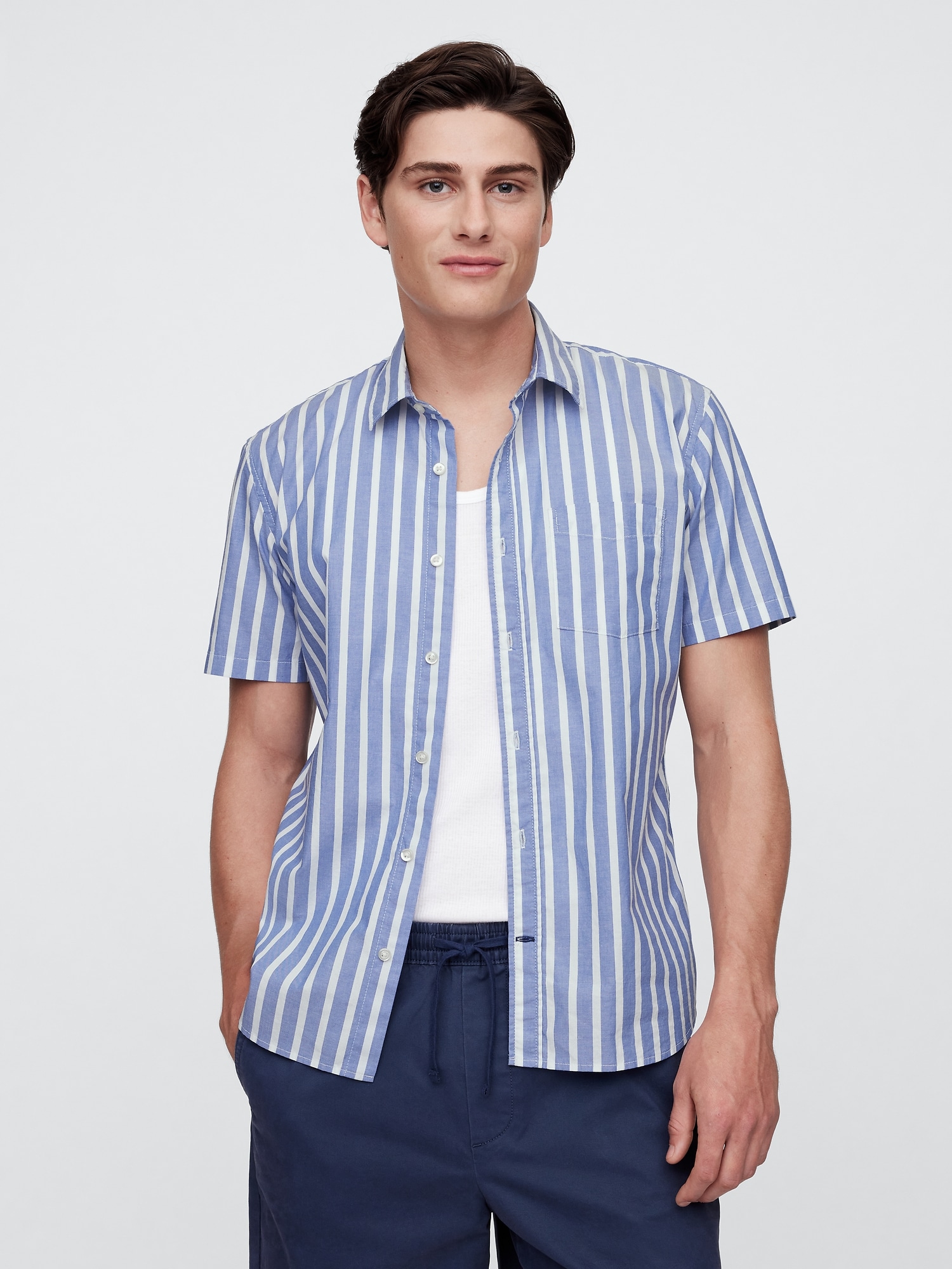 Stretch Poplin Shirt in Standard Fit