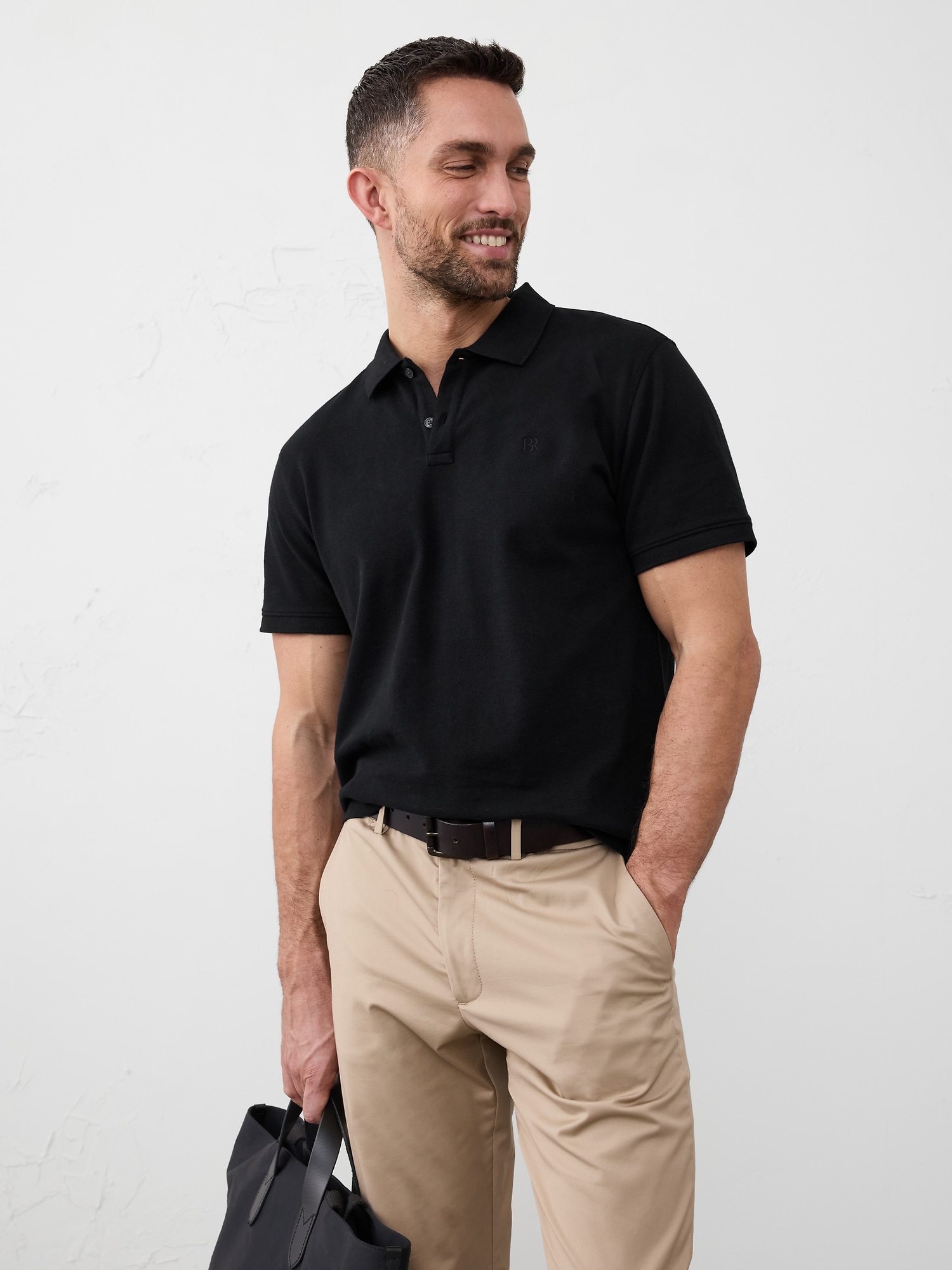 Standard-Fit Monogram Pique Polo