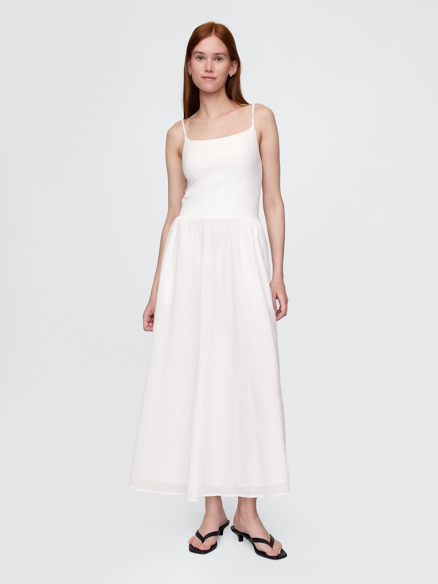 Compact Jersey Mixed Media Maxi Dress