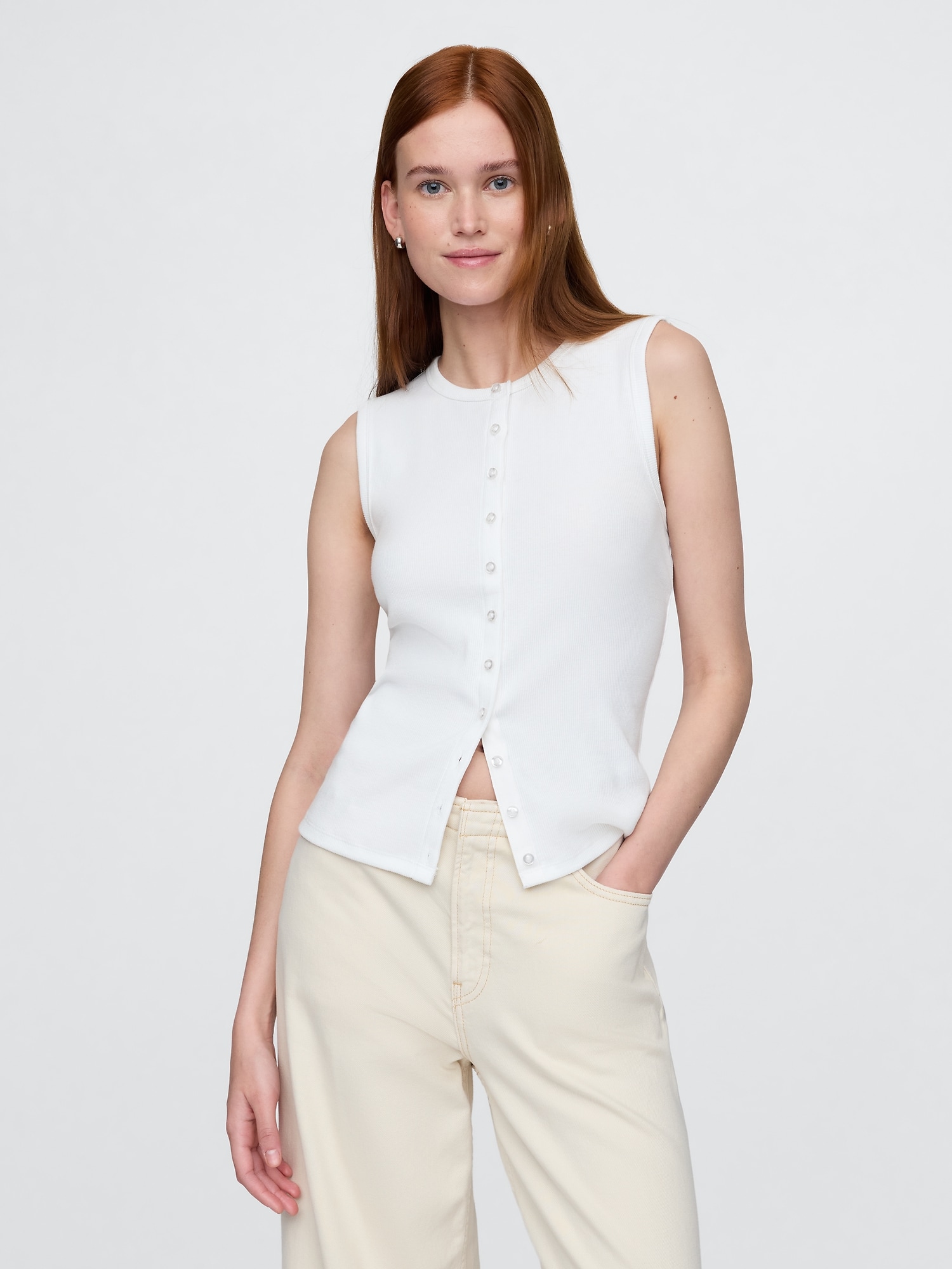 Modern Rib Cardigan Vest