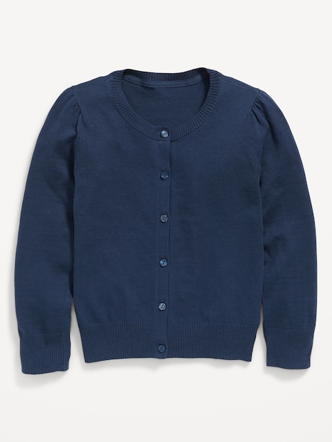 School Uniform Button-Up Cardigan for Girls
