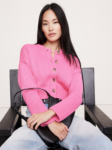 Cotton Cropped Cardigan