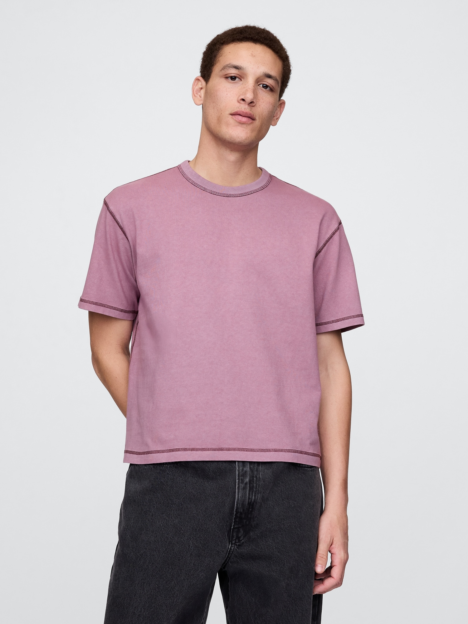 Gap公式オンラインストア | ヘビーウェイト クロップドTシャツ