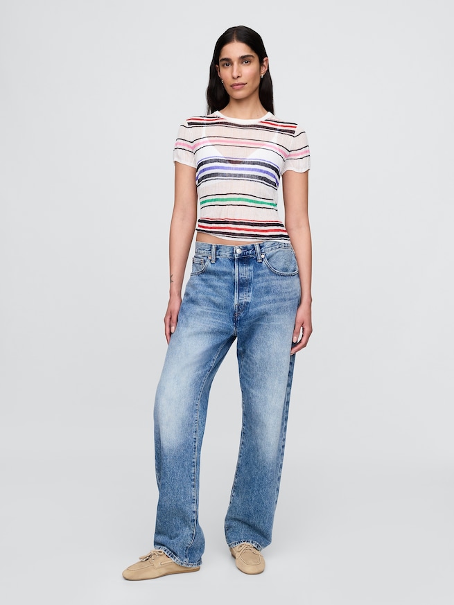 シアーリブニットTシャツ-1