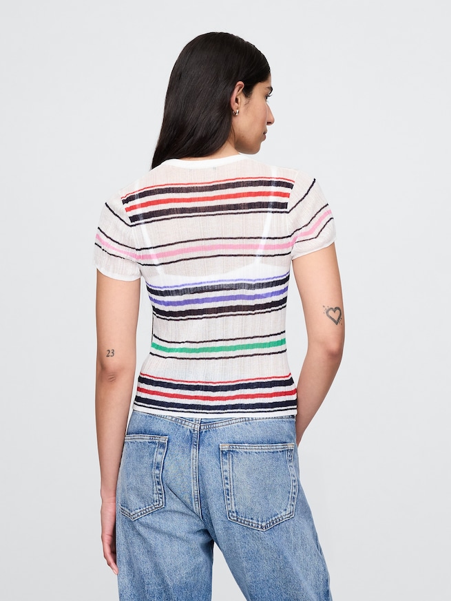 シアーリブニットTシャツ-3