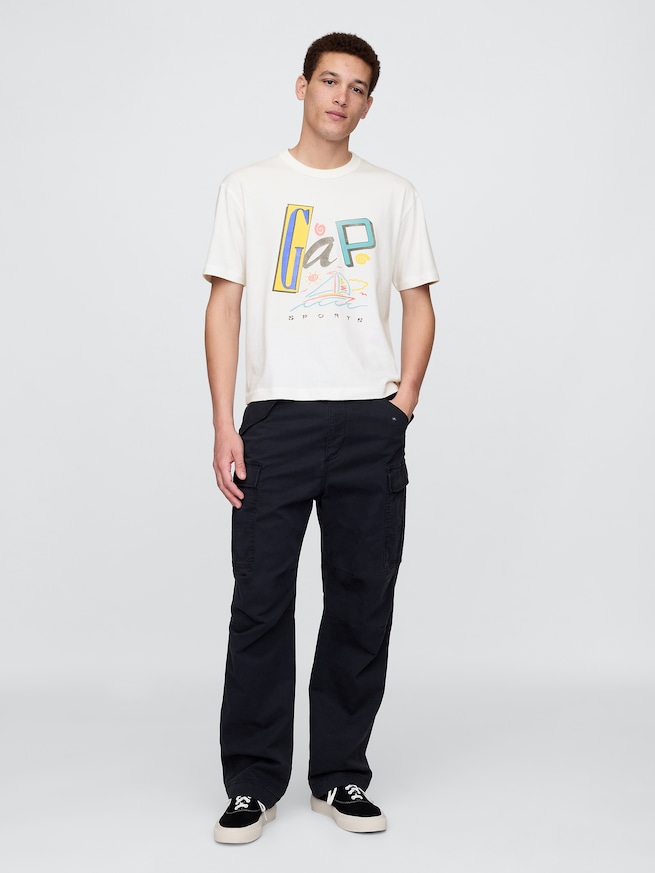 GAPロゴ クロップドTシャツ-1