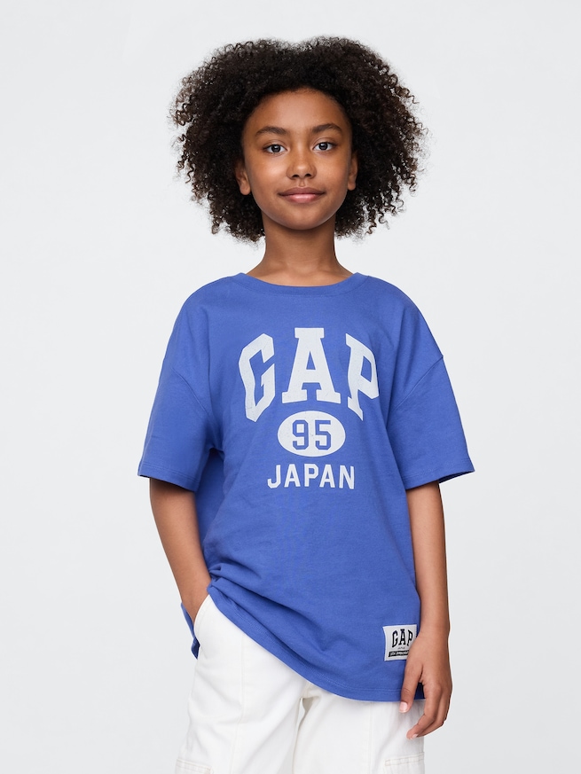 オーバーサイズ GAPロゴ チュニックTシャツ (キッズ)-0