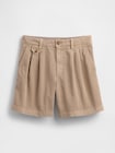 6インチ ミッドライズ ツイル プリーツ トラウザーショートパンツ-5