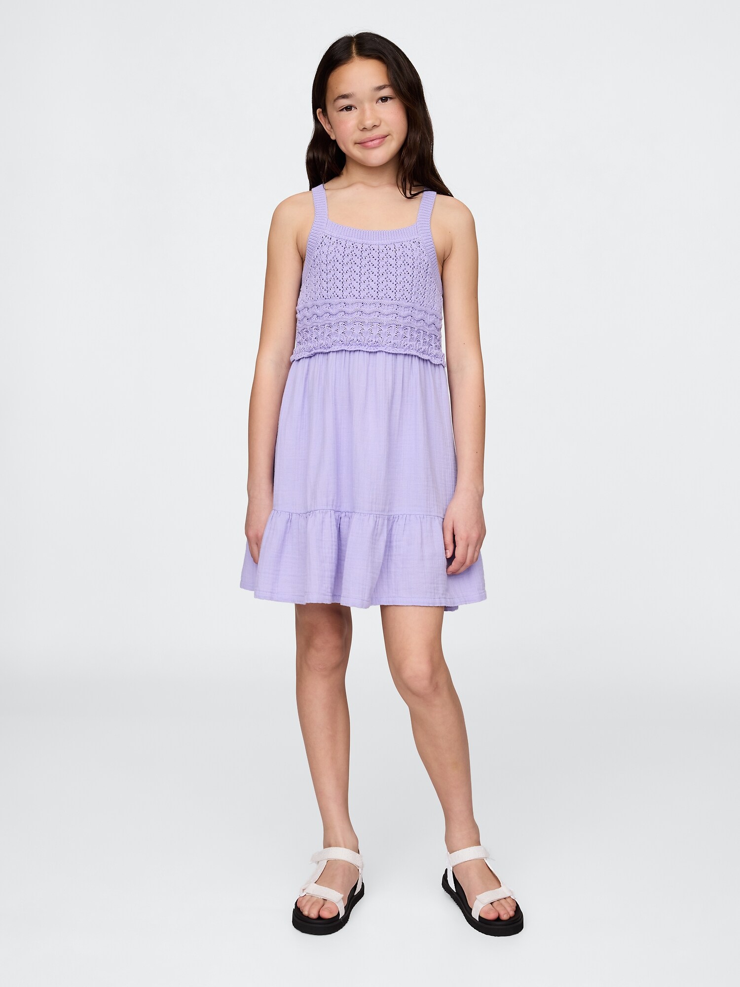Gap レーサーバック クロシェ タンクトップワンピース (キッズ) Gap レーサーバック クロシェ タンクトップワンピース (キッズ)