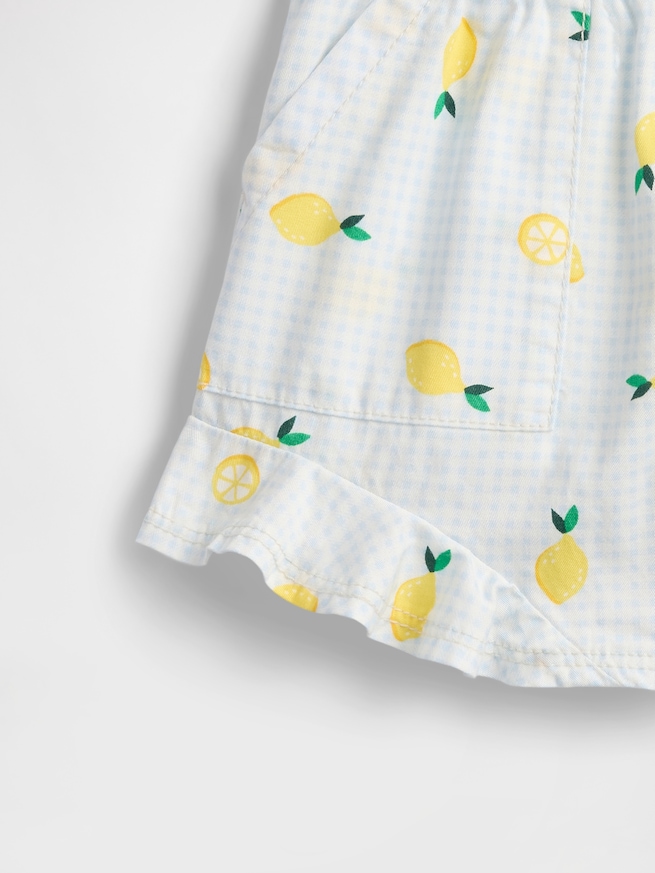 babyGap シャンブレー ラッフルフリル プルオンショートパンツ-2