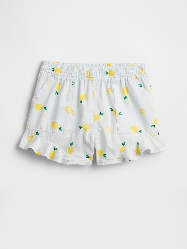 babyGap シャンブレー ラッフルフリル プルオンショートパンツ-0