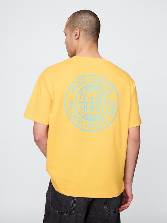 GAPワールドロゴTシャツ-2