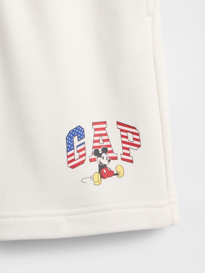 GapKids × ディズニー ミッキーマウス リラックス GAPロゴ プルオンショートパンツ-2