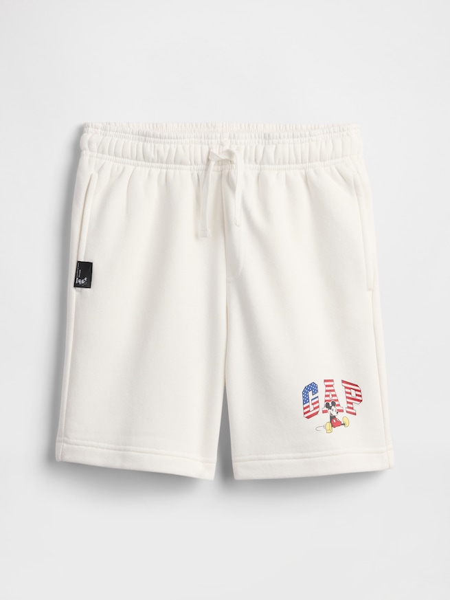 GapKids × ディズニー ミッキーマウス リラックス GAPロゴ プルオンショートパンツ-0