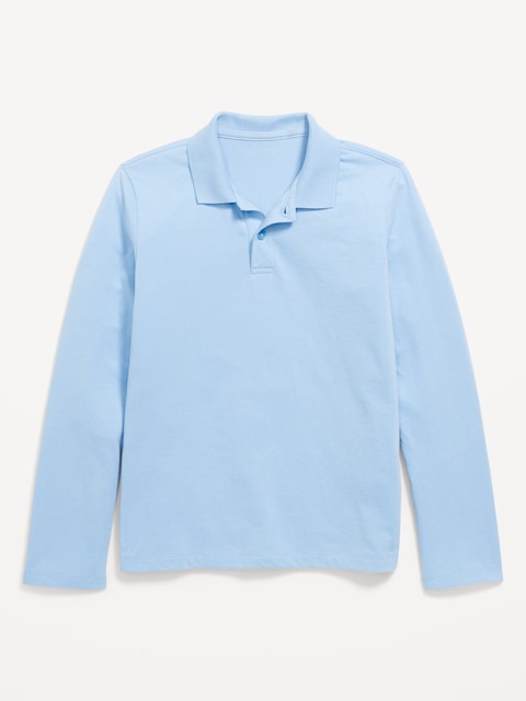 School Uniform Long-Sleeve Polo Shirt for Boys