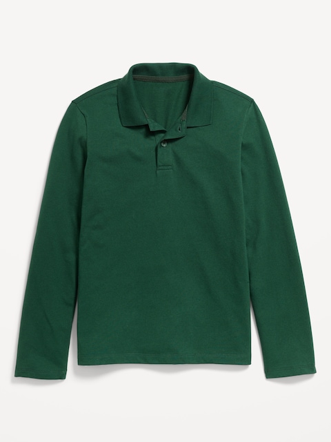 School Uniform Long-Sleeve Polo Shirt for Boys