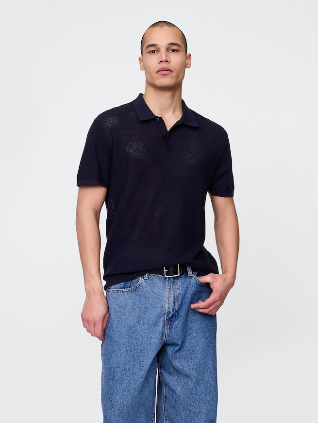 テクスチャー クロシェ ポロシャツ-2