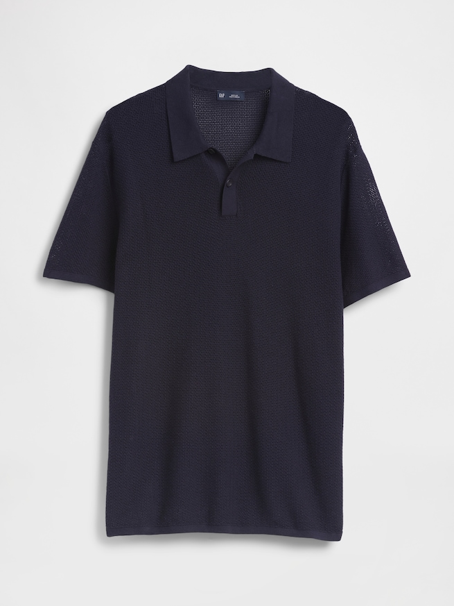 テクスチャー クロシェ ポロシャツ-5