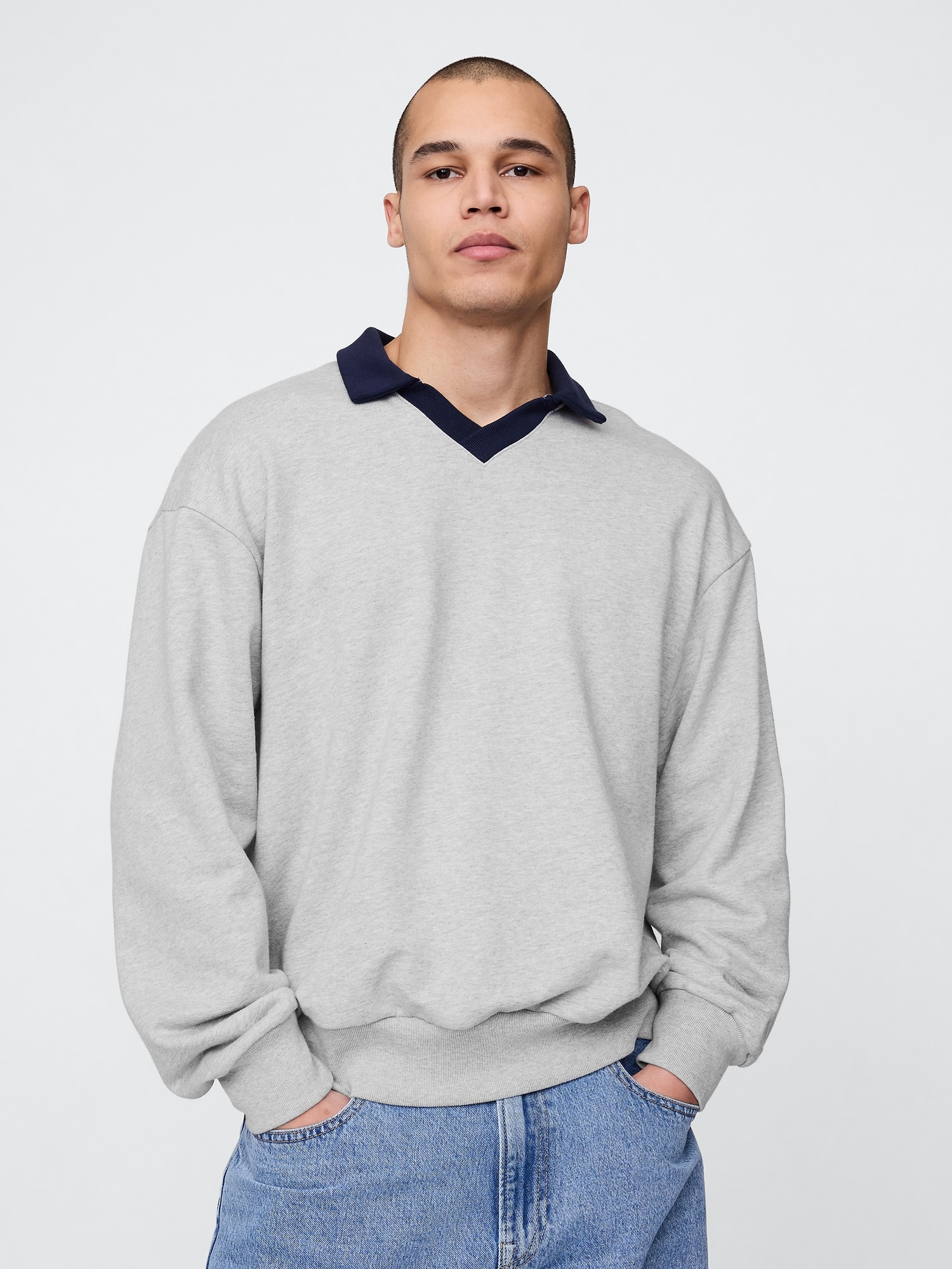 Gap オーバーサイズ ポロスウェットシャツ Gap オーバーサイズ ポロスウェットシャツ