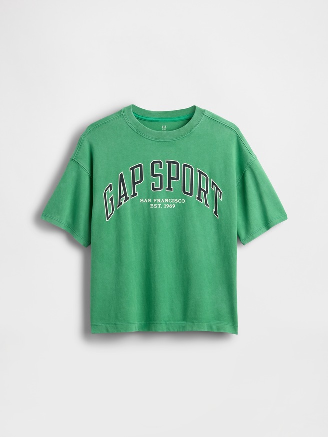 オーバーサイズ GAP SPORTロゴ Tシャツ (キッズ)-0