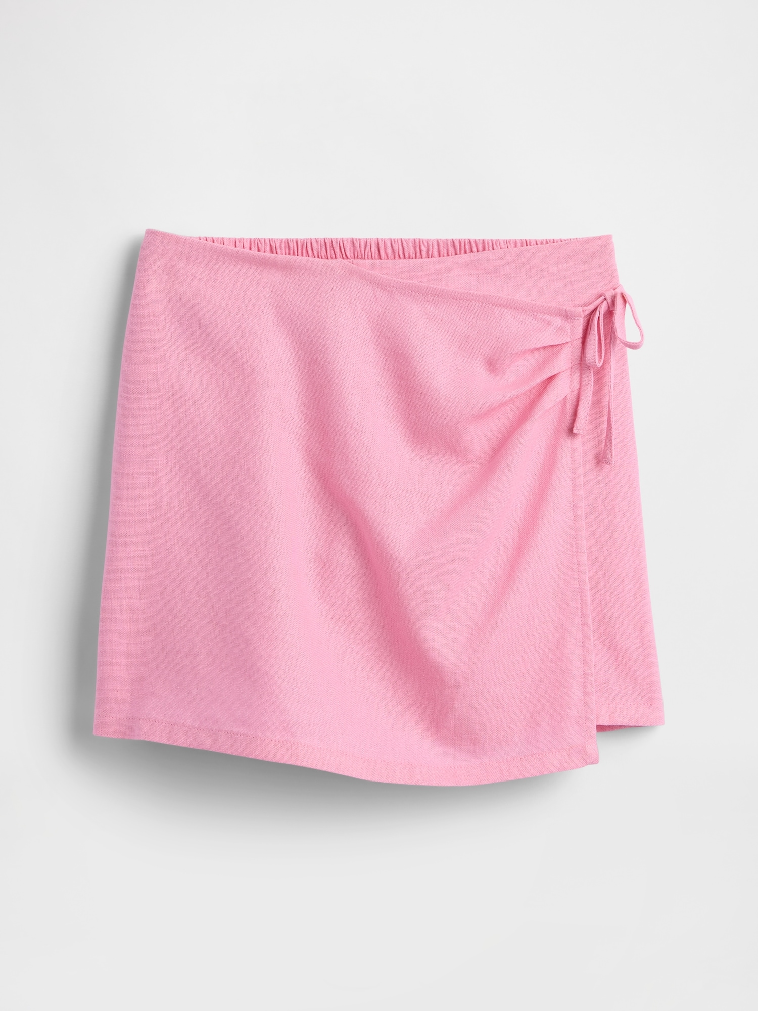 Kids Linen-Blend Wrap Skort