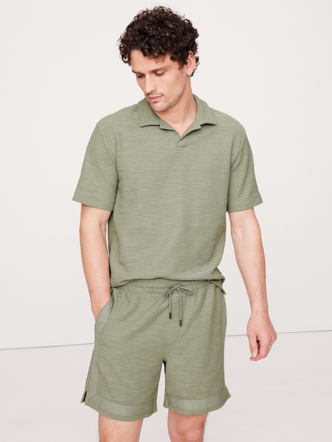 POLO EN TISSU BOUCLÉ FLAMMÉ