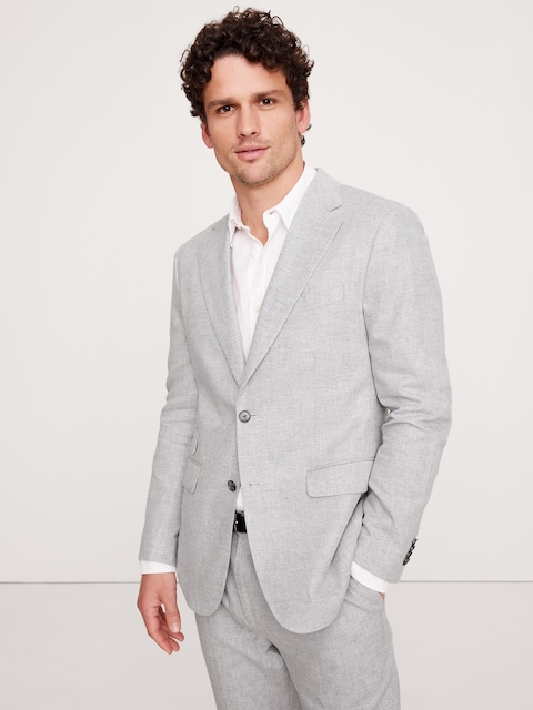 Herringbone Linen-Cotton Suit Jacket
