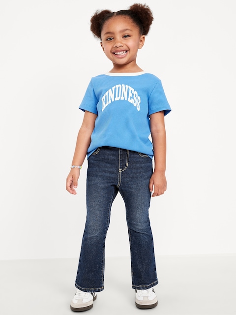 JEAN WOW ÉVASÉ À TAILLE HAUTE ÉLASTIQUE POUR TOUTE-PETITE FILLE