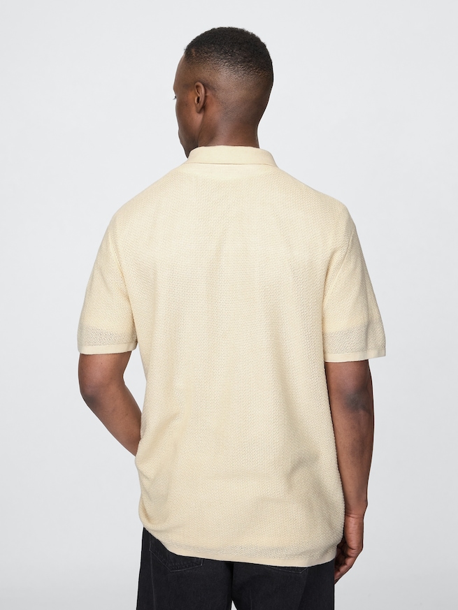 テクスチャー クロシェ ポロシャツ-3