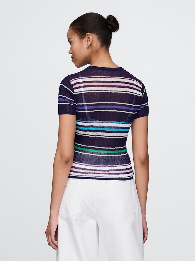 シアーリブニットTシャツ-3