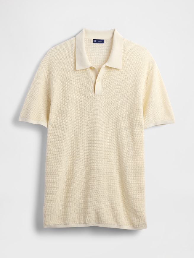 テクスチャー クロシェ ポロシャツ-5
