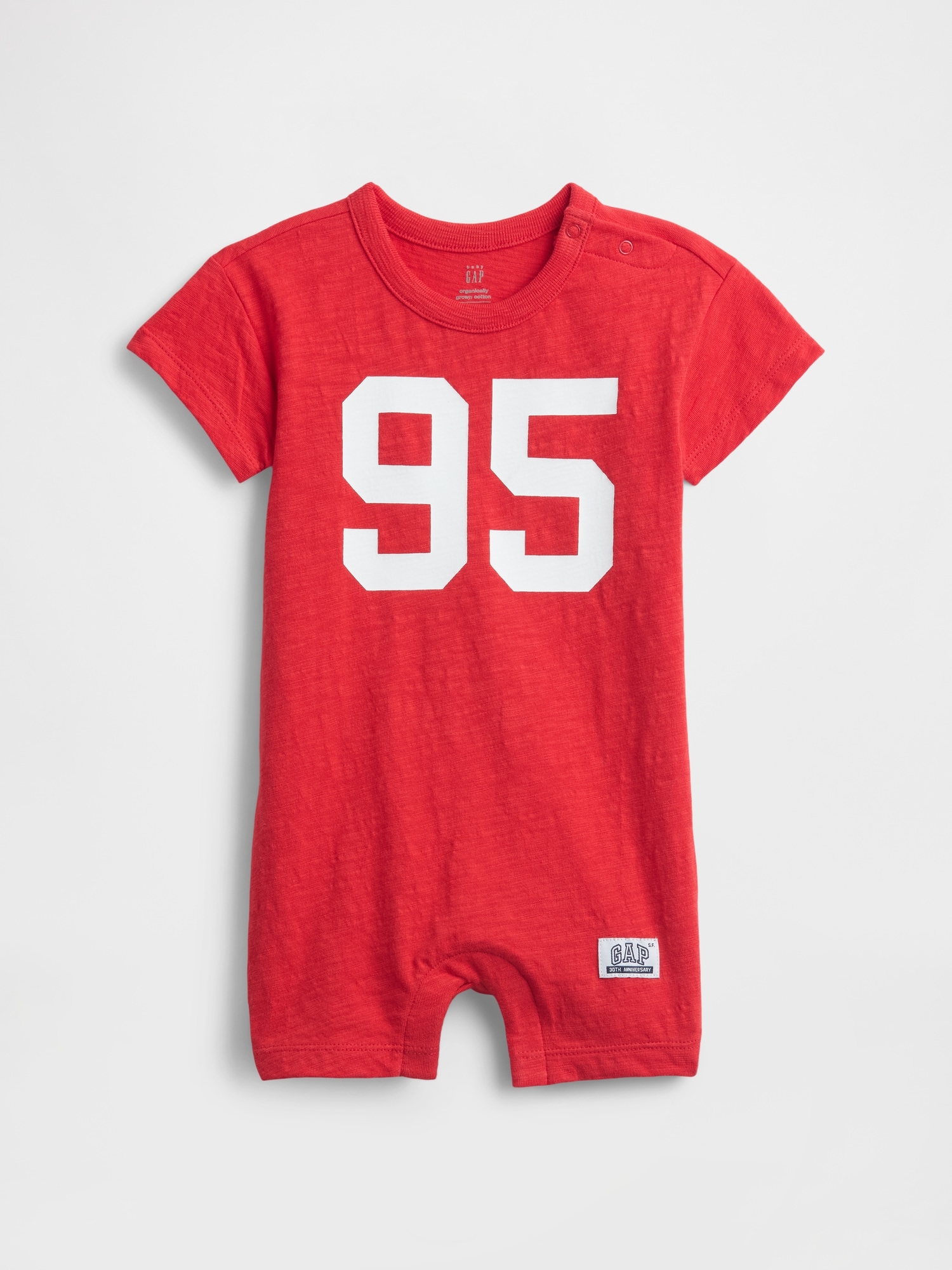 Gap 30th アニバーサリー ジャージーTシャツ ショートオール (ベビー) Gap 30th アニバーサリー ジャージーTシャツ ショートオール (ベビー)