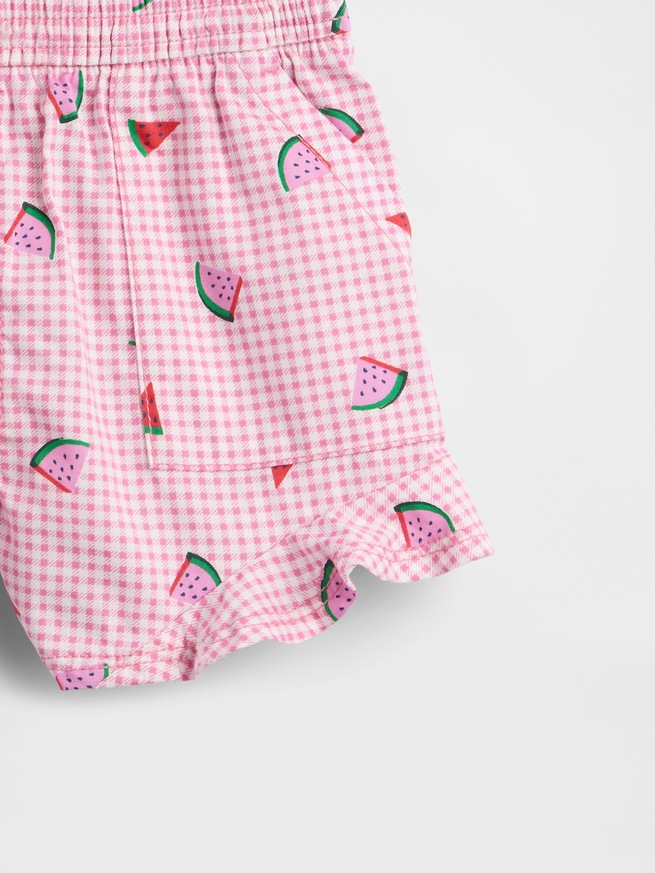 babyGap シャンブレー ラッフルフリル プルオンショートパンツ-2