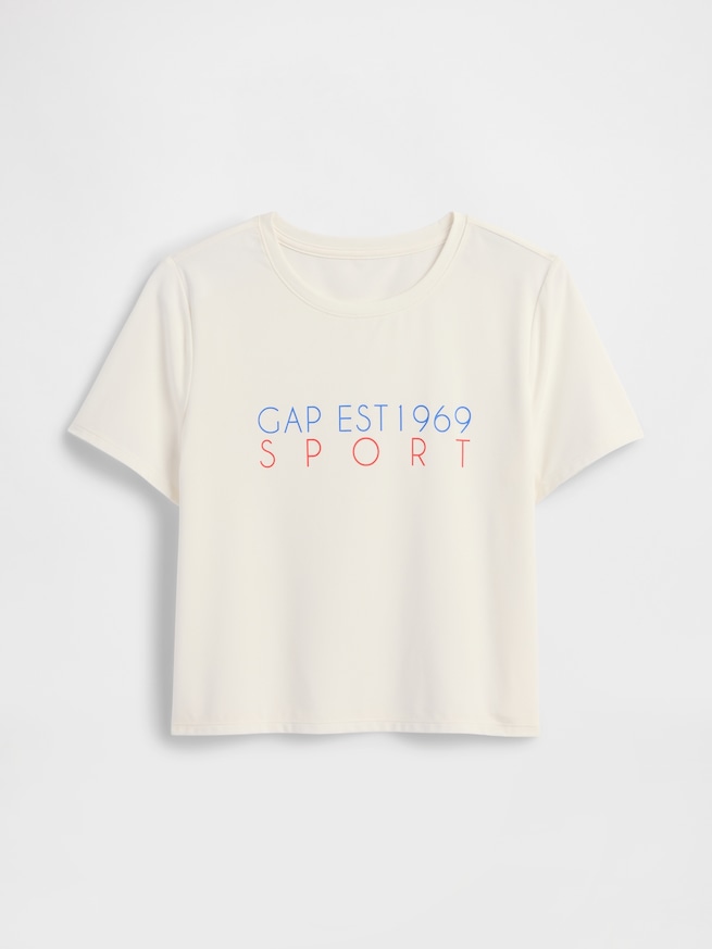 GapFit ブラッシュドジャージー クロップド Tシャツ-3