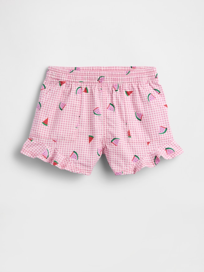 babyGap シャンブレー ラッフルフリル プルオンショートパンツ-0