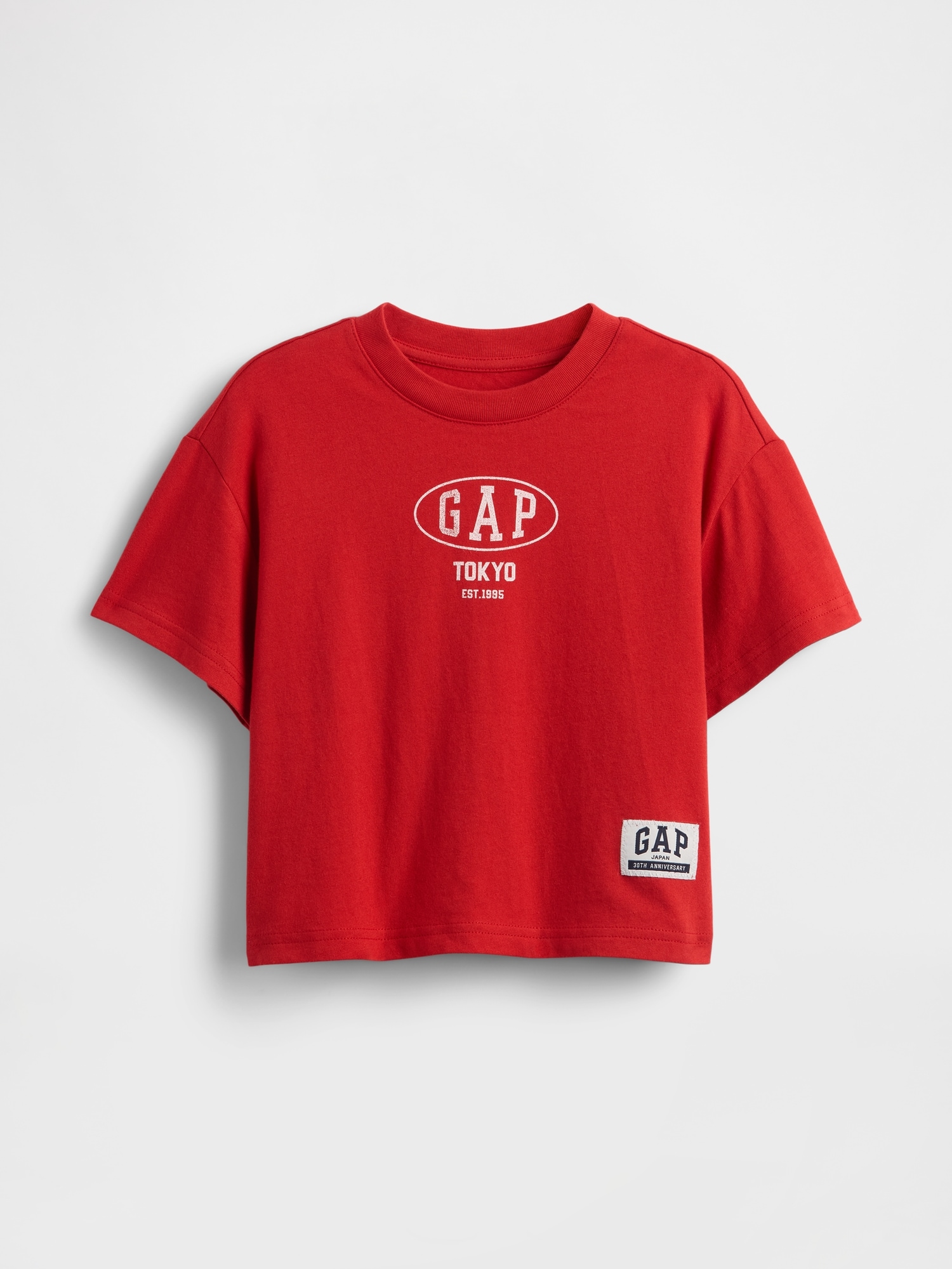 優しく心地良い肌触りのコットンジャ-ジ-リラックスTシャツ クル-ネック 半袖 フロントのGAPロゴにバリエ-ションあり コットン-100